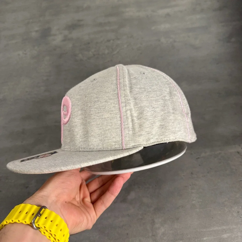 American Needle Philadelphia Phillies Hat 8 Grey Pink Cooperstown Fitted MLB Cap